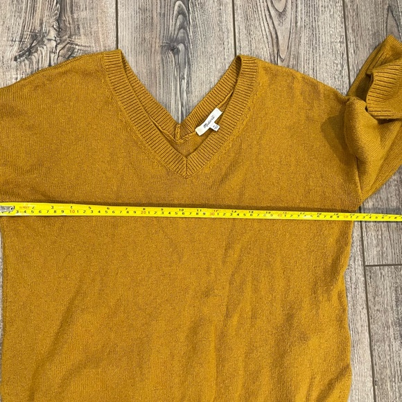Madewell Double V Neck Pullover Dolman Wide Sleeve Sweater Egyptian Gold XS - Picture 6 of 7